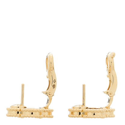 Van Cleef & Arpels 18k Yellow Gold Black Onyx Vintage Alhambra Earrings 3 of 5