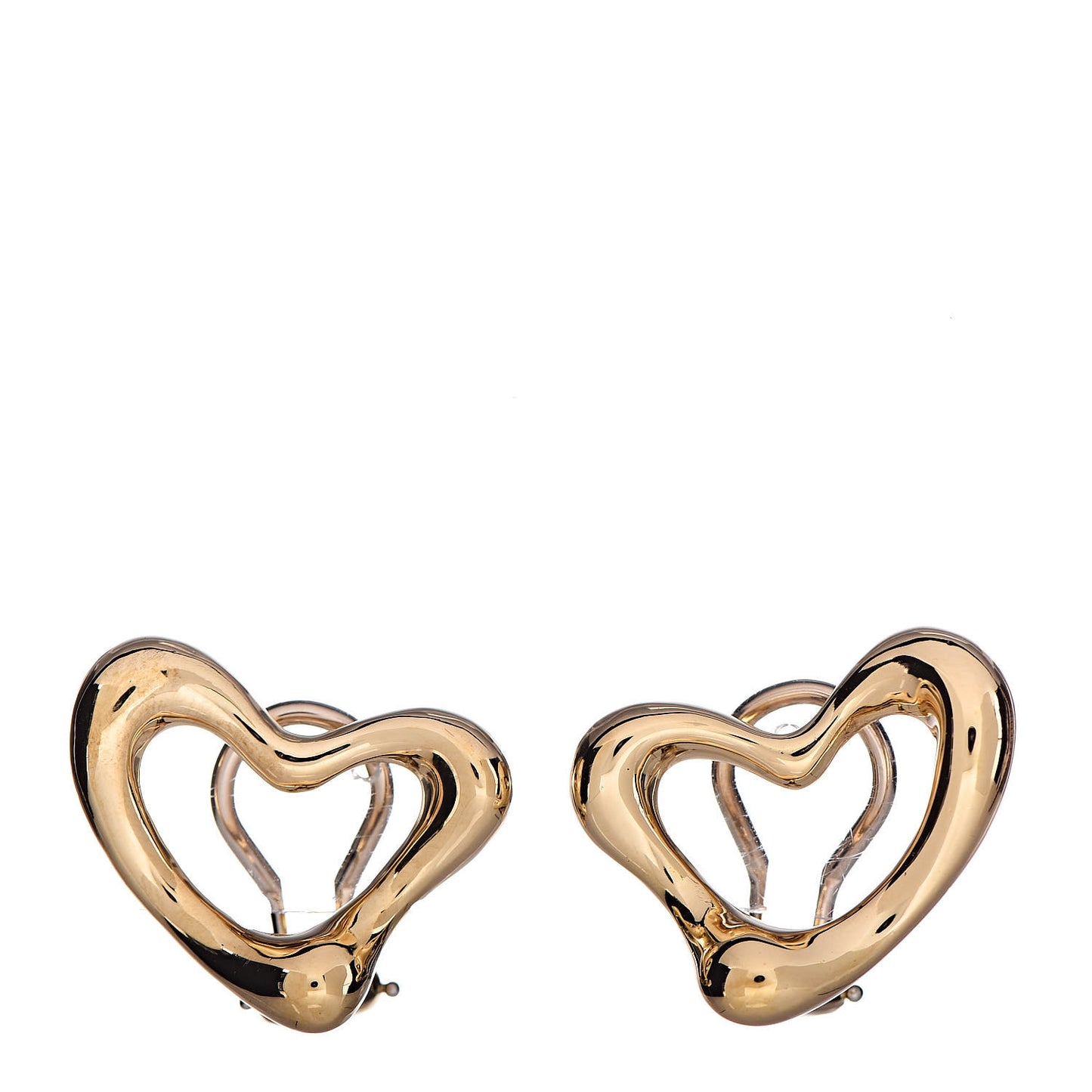 18K Yellow Gold 21mm Elsa Peretti Open Heart Clip-On Earrings