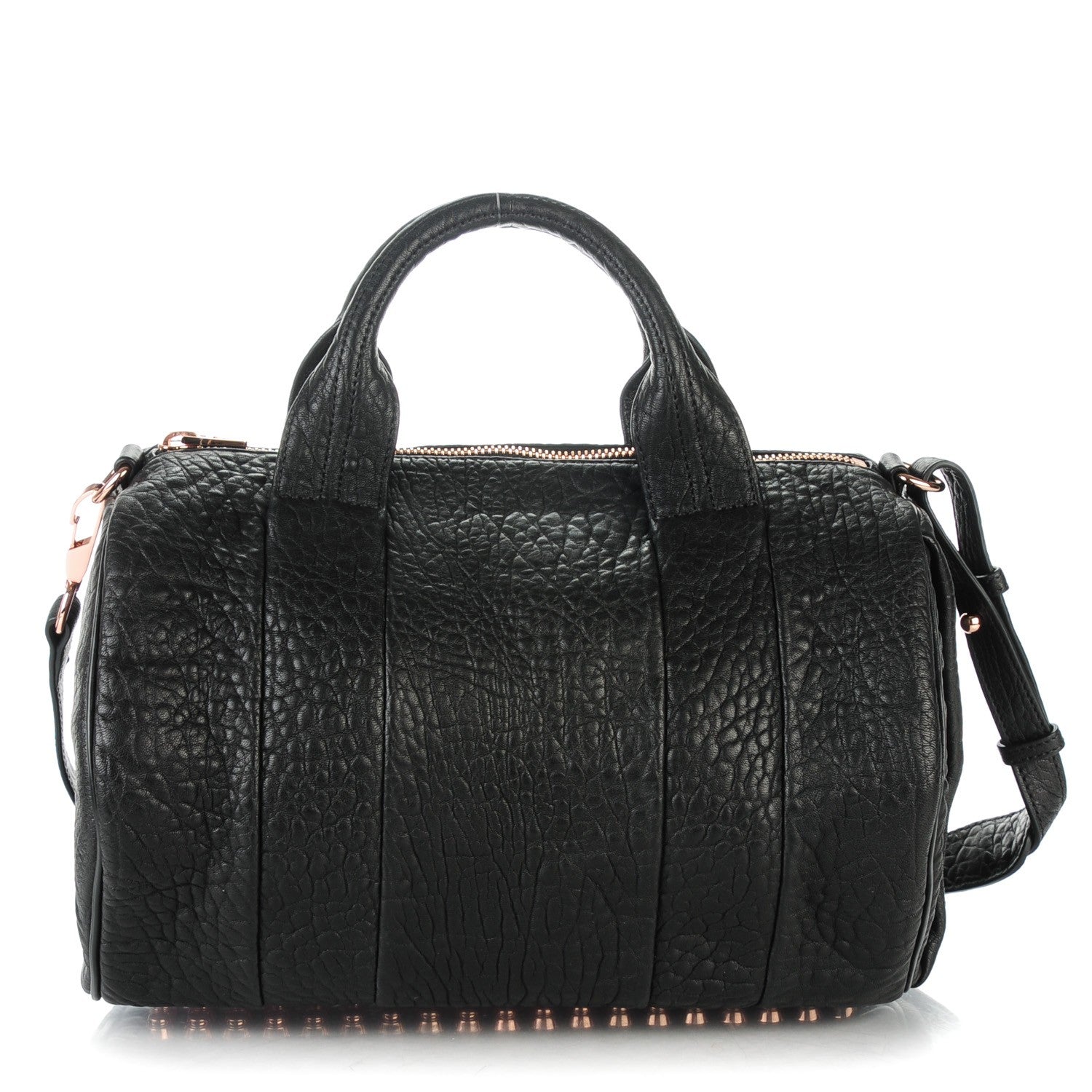 Alexander Wang Pebbled Lambskin Rocco Black Rose Gold Hardware 1 of 6