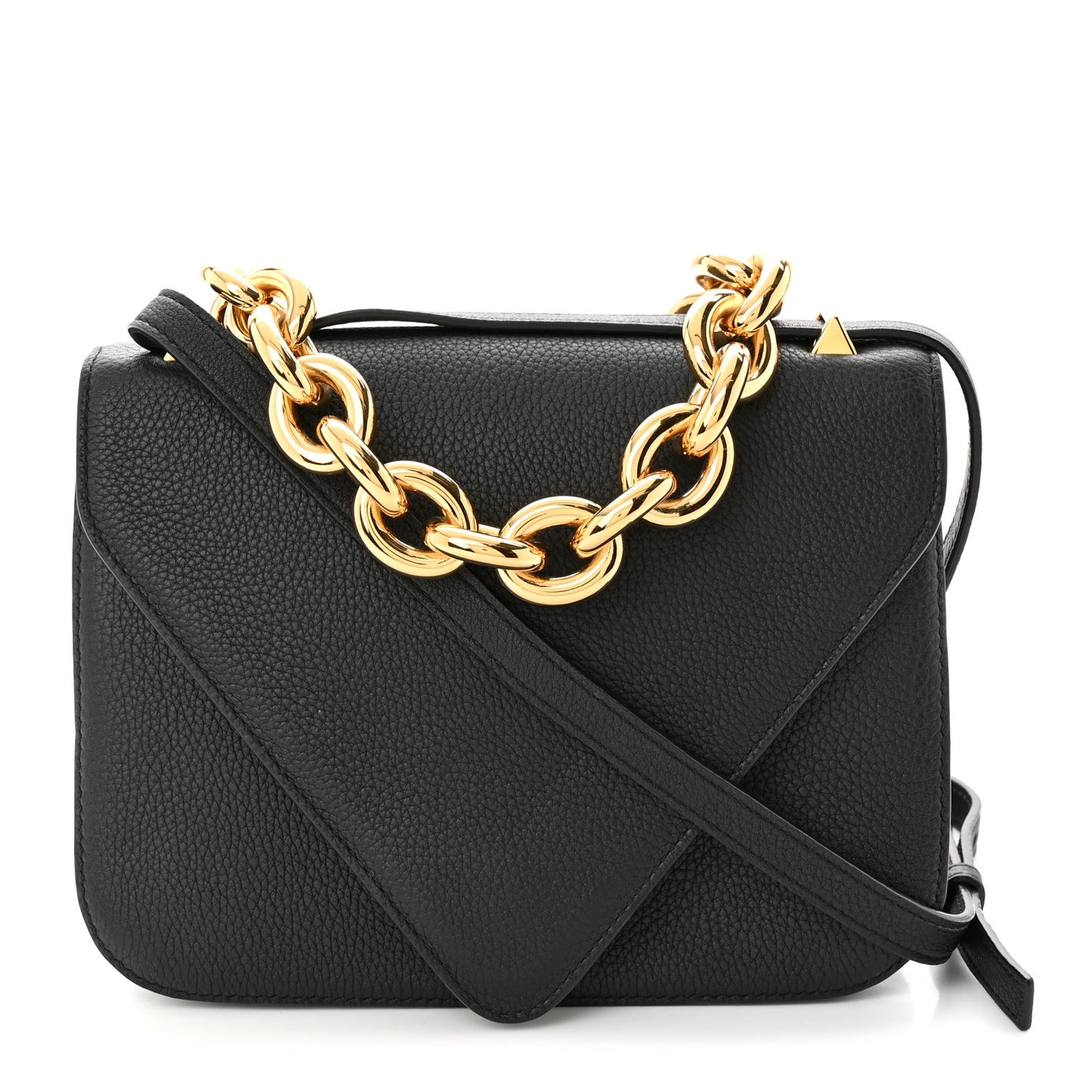 Calfskin Mount Envelope Bag Black