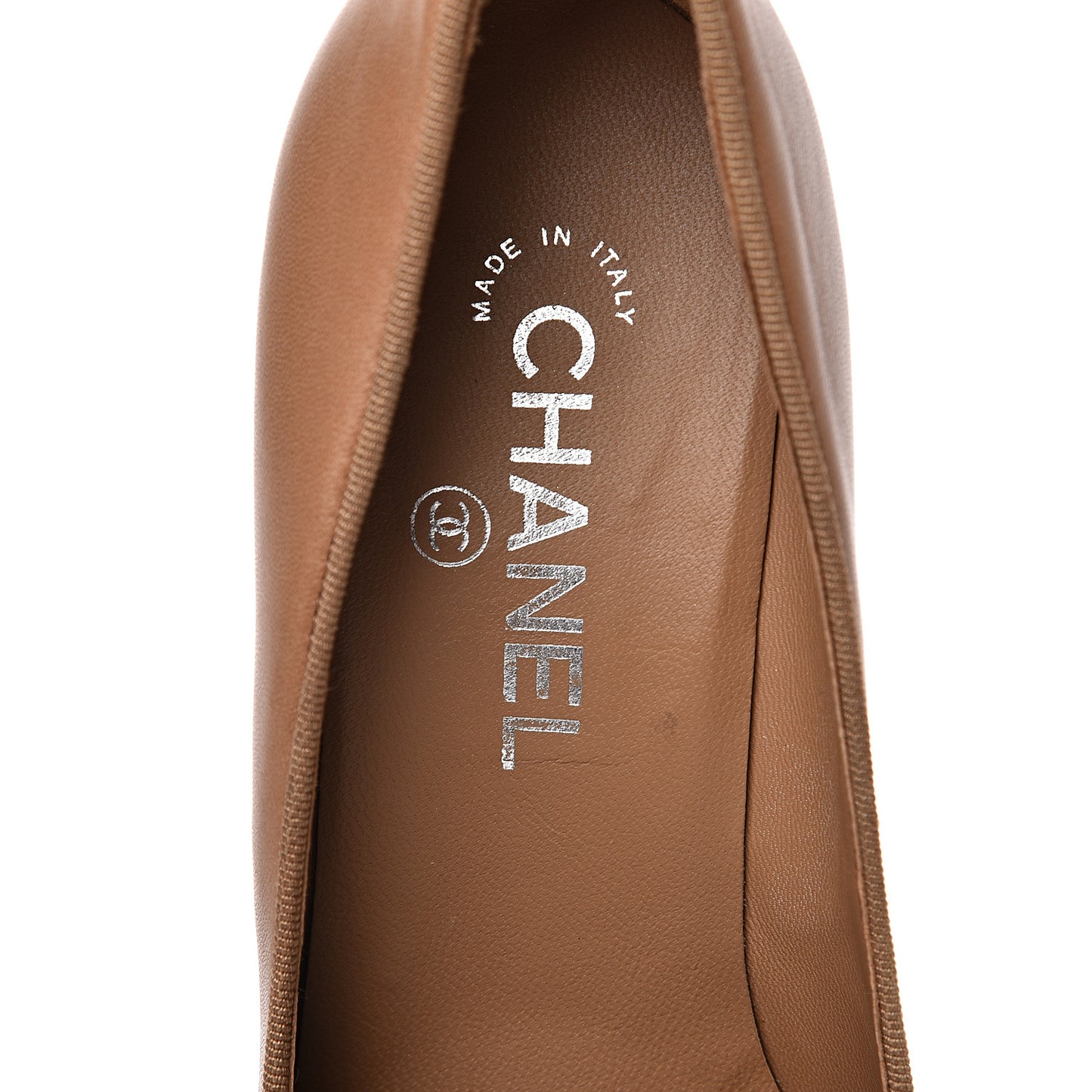Lambskin Bow Cap Toe CC Pumps 37.5 Beige Black