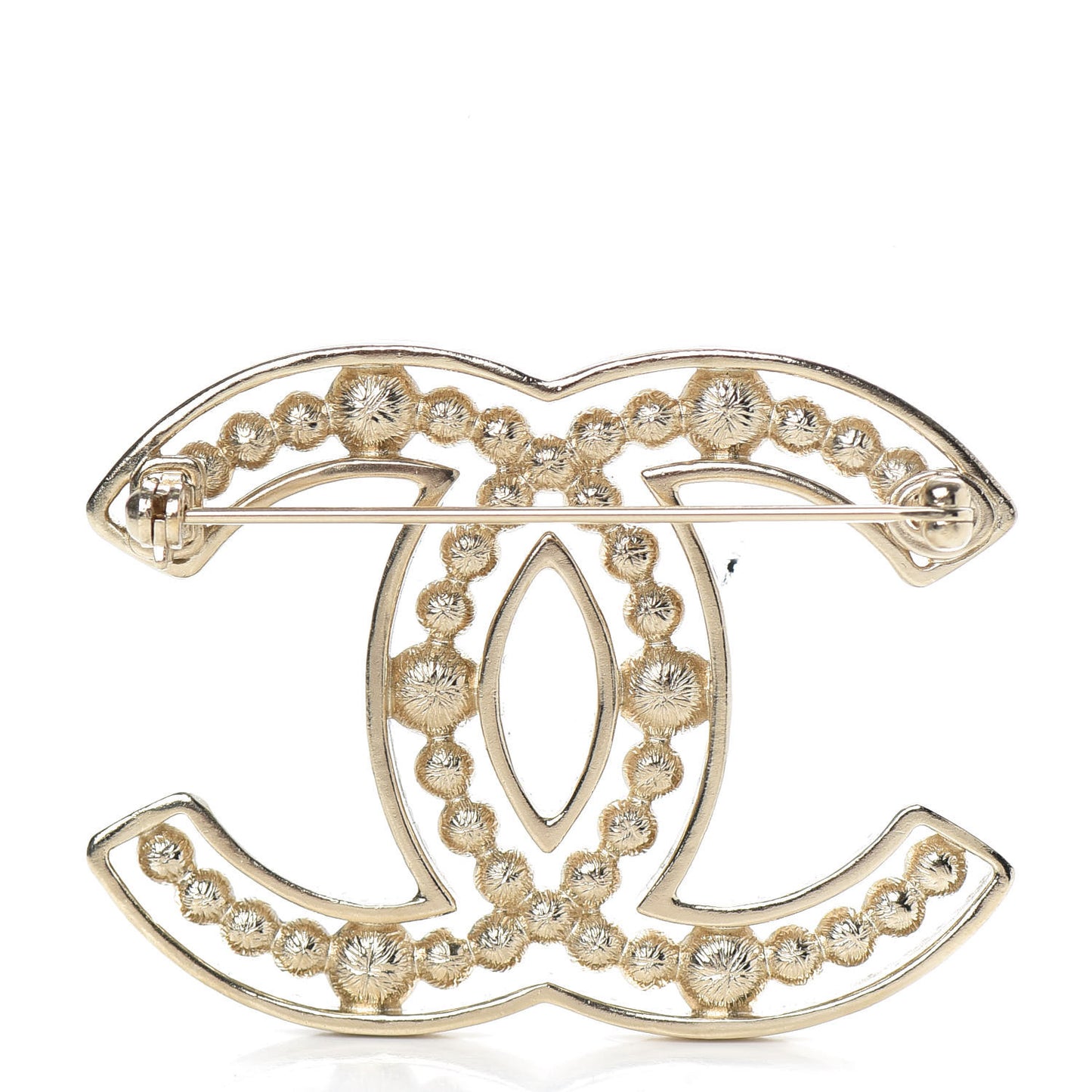 Pearl Crystal Sparkling Pearls CC Brooch Gold