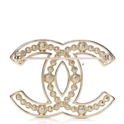 Chanel Pearl Crystal Sparkling Pearls CC Brooch Gold 3 of 5