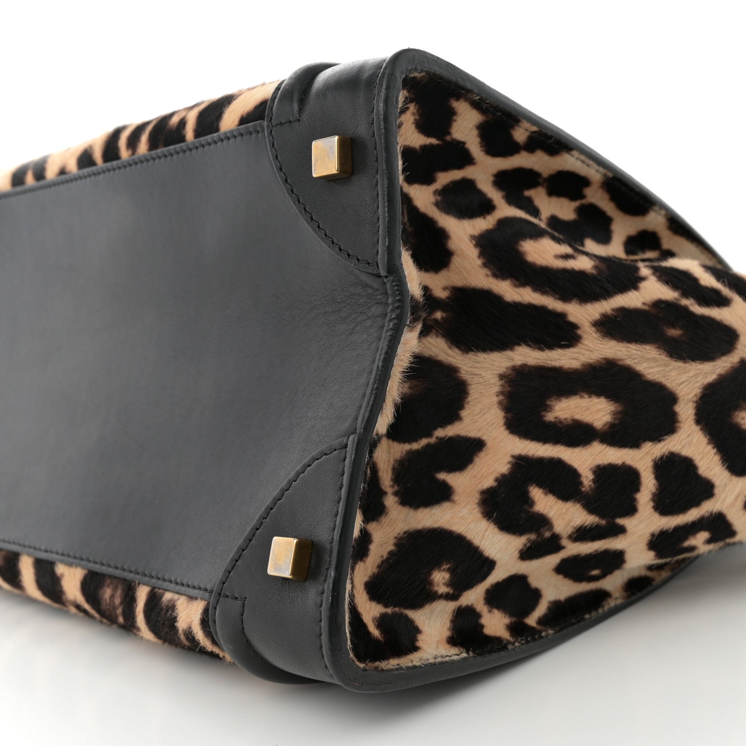 Celine Leopard Pony Hair Mini Luggage Black 10 of 10