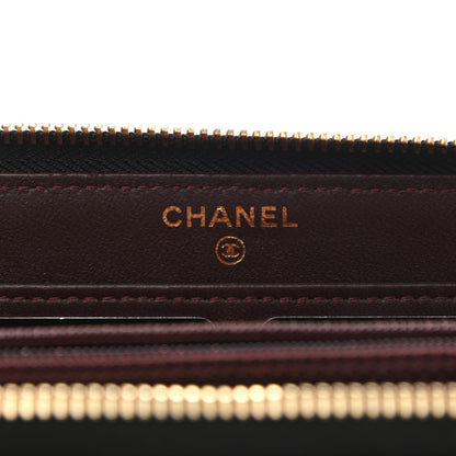 Chanel Lambskin Quilted Large Gusset Zip Around Wallet Black 6 of 10