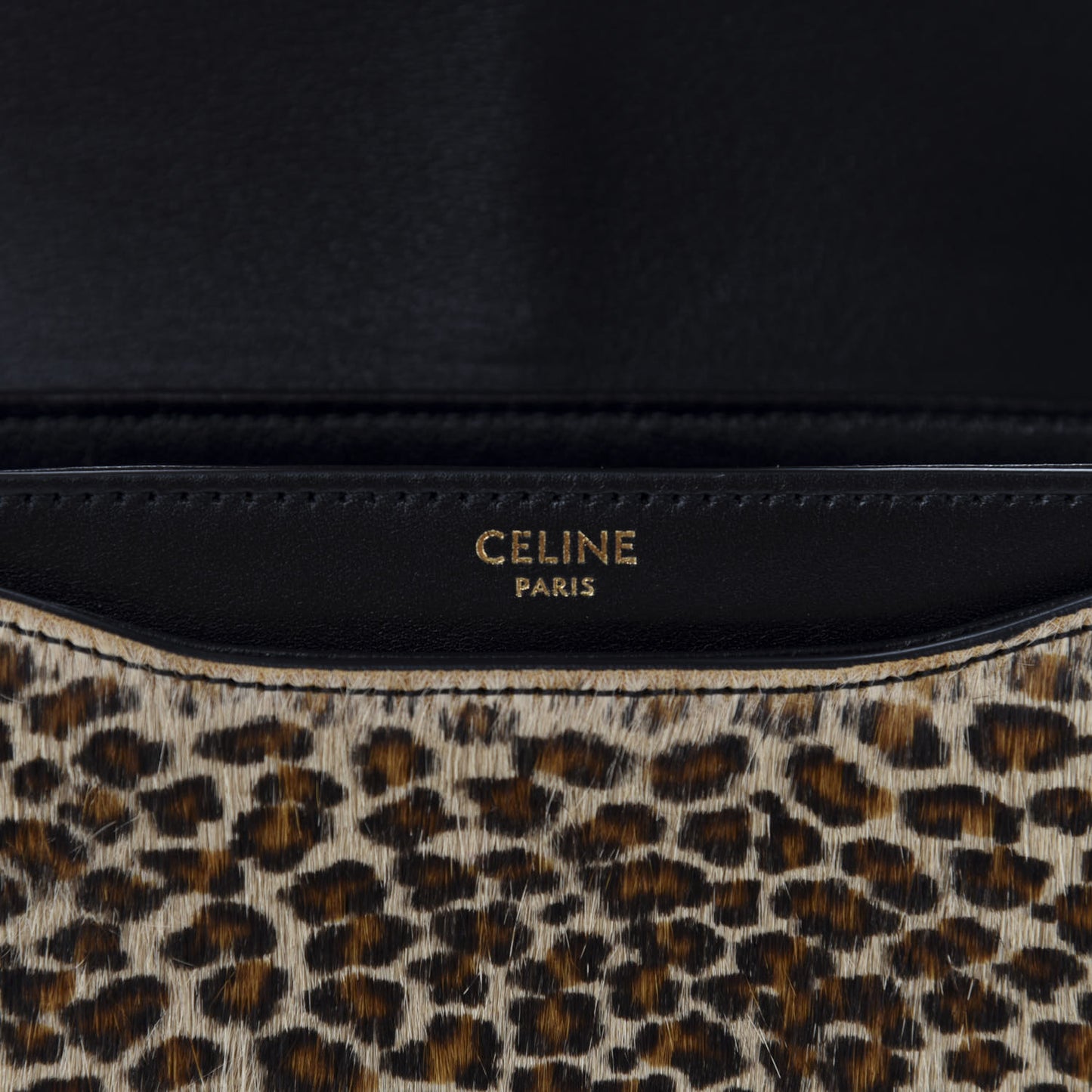 Pony Hair Calfskin Leopard Print Besace 16 Black Naturals