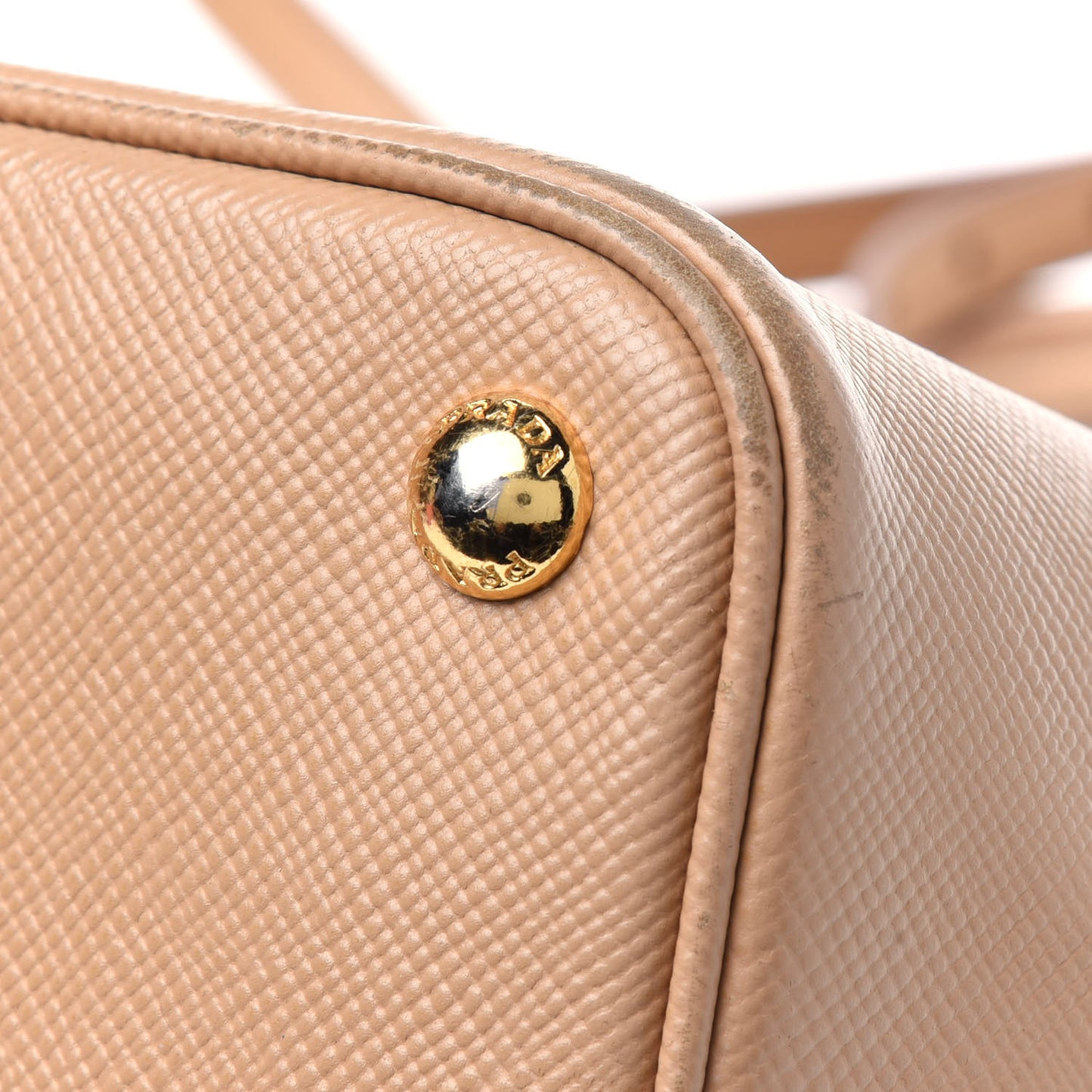 Saffiano Cuir Medium Double Bag Noisette Papaya