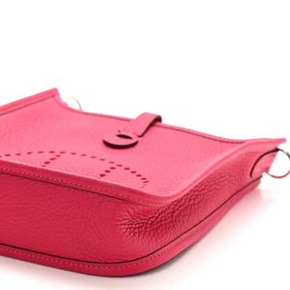 Hermes Taurillon Clemence Flipperball Sangle Evelyne TPM Framboise 6 of 11