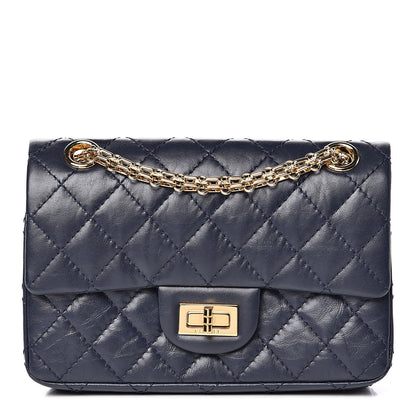 Chanel Aged Calfskin Quilted 2.55 Reissue Mini Flap Navy 1 of 12