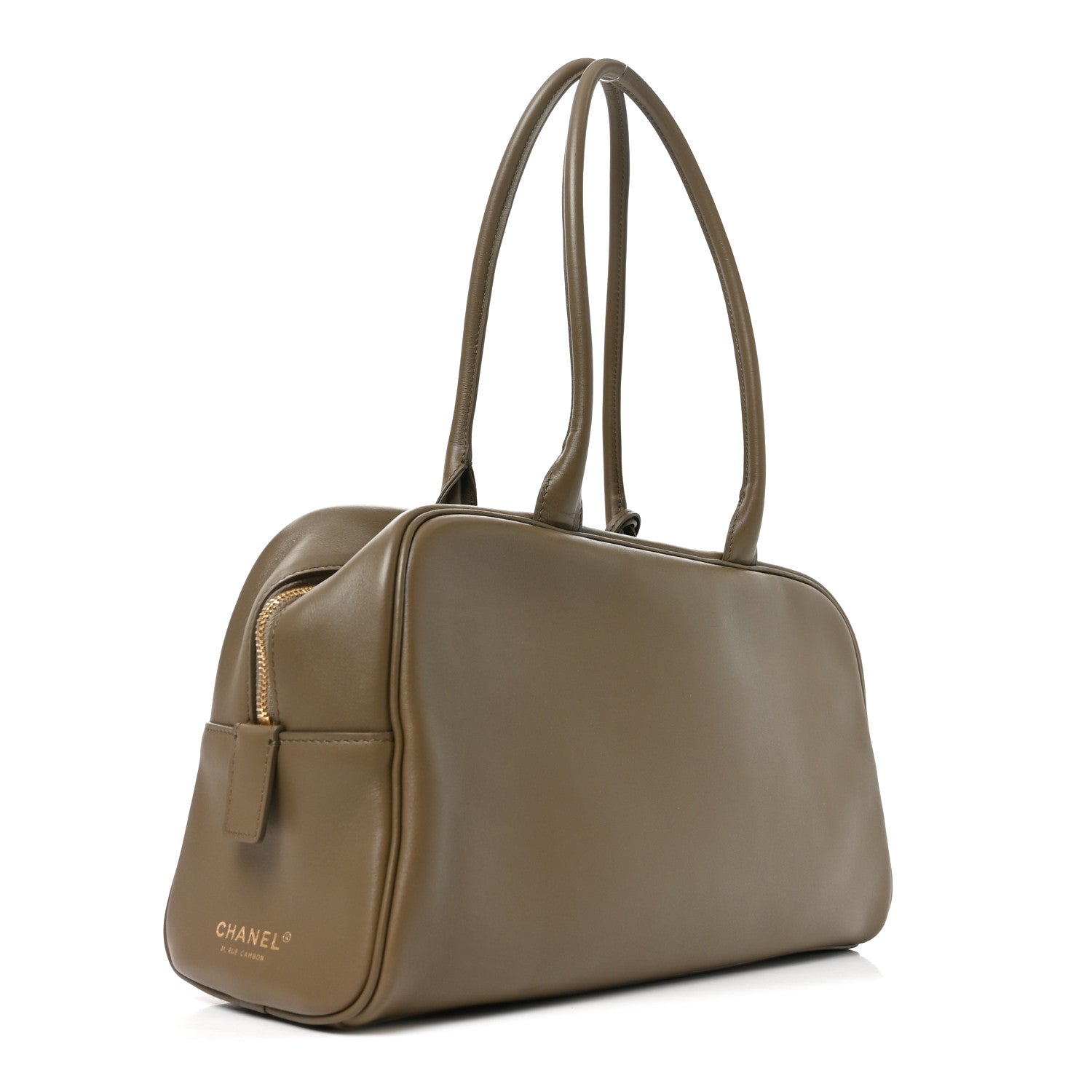 Chanel Calfskin Large Perfect Bowling Bag Dark Khaki 2 of 9
