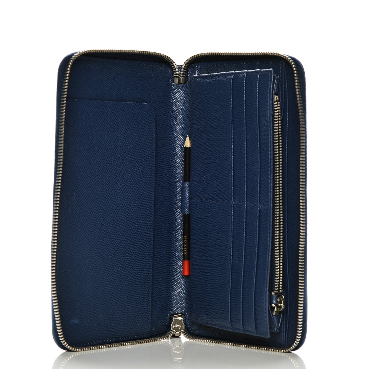 Saffiano Large Zip Around Travel Wallet Bleuette