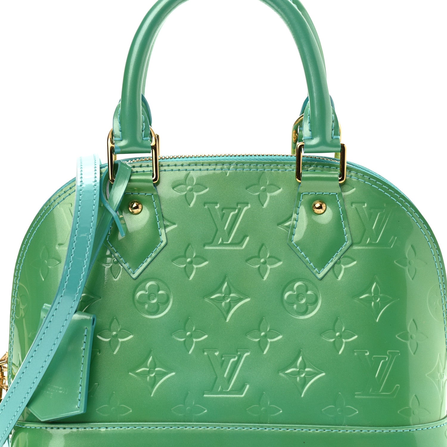 Louis Vuitton Vernis Alma BB Blue Lagon 6 of 8