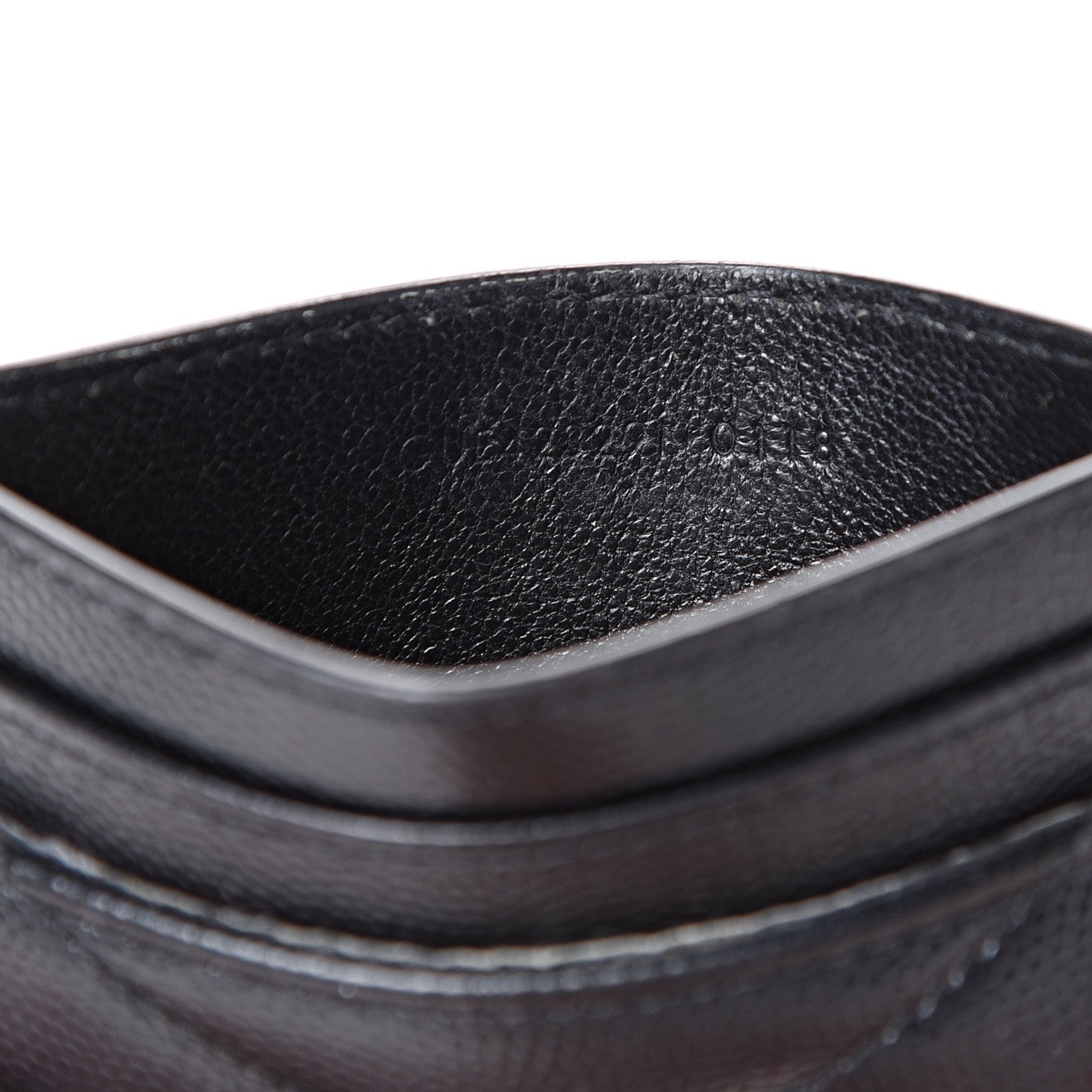 Saint Laurent Grain De Poudre Matelasse Chevron Monogram Credit Card Case Black 6 of 9