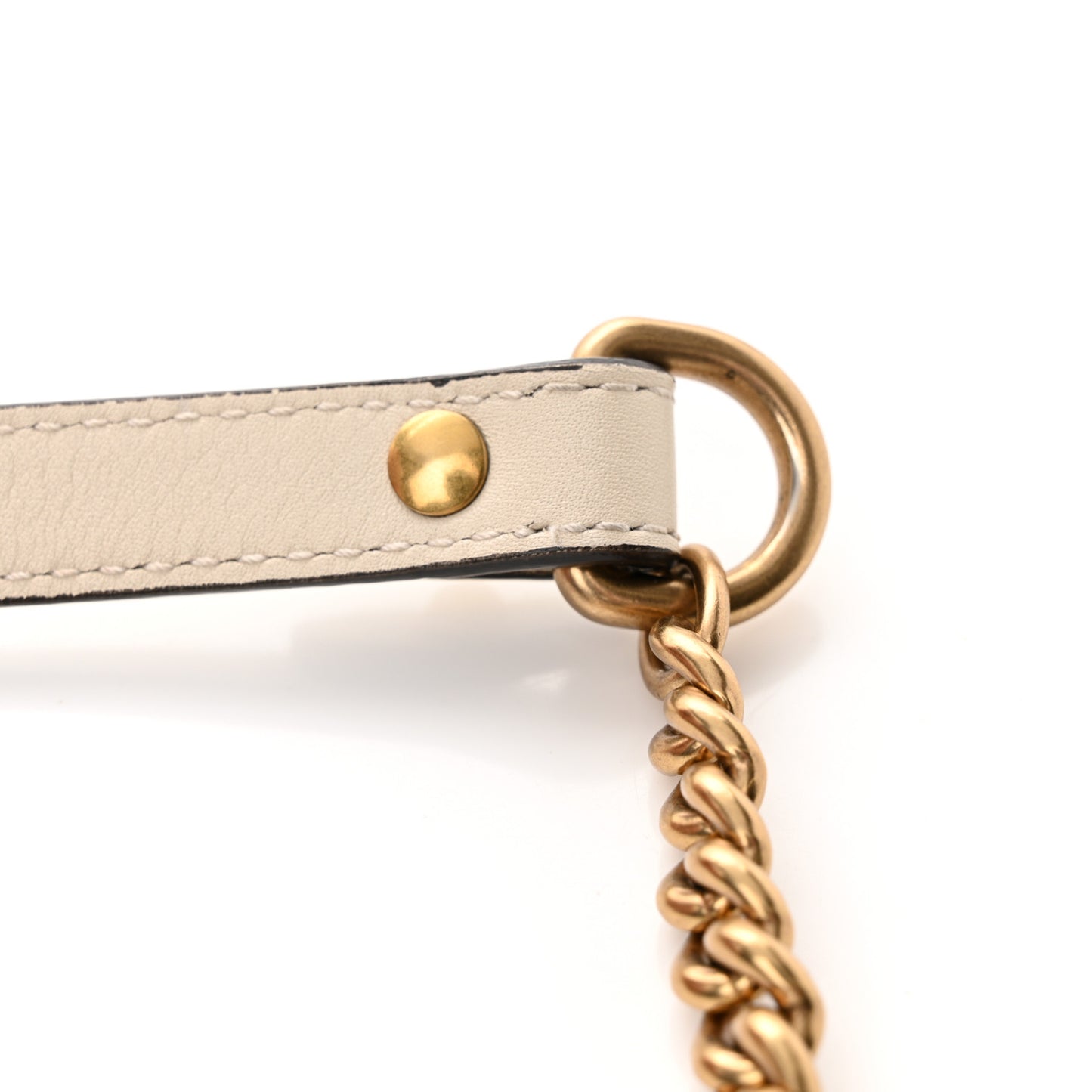Calfskin Matelasse Mini GG Marmont Chain Shoulder Bag White