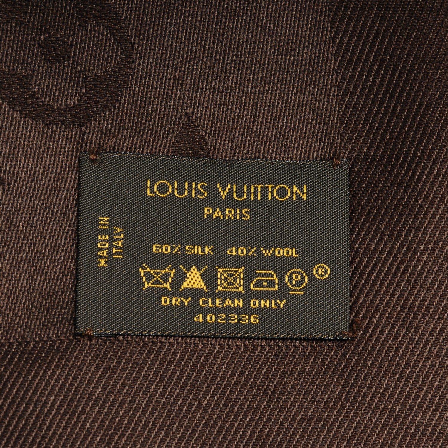 Louis Vuitton Wool Silk Monogram Shawl Chocolate 5 of 5