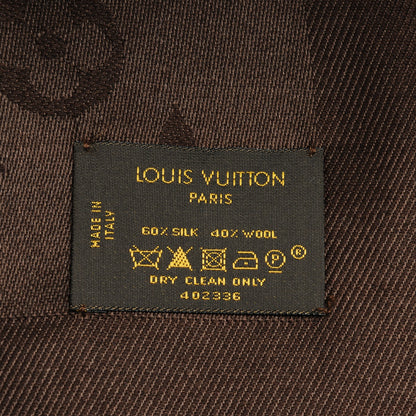 Louis Vuitton Wool Silk Monogram Shawl Chocolate 5 of 5