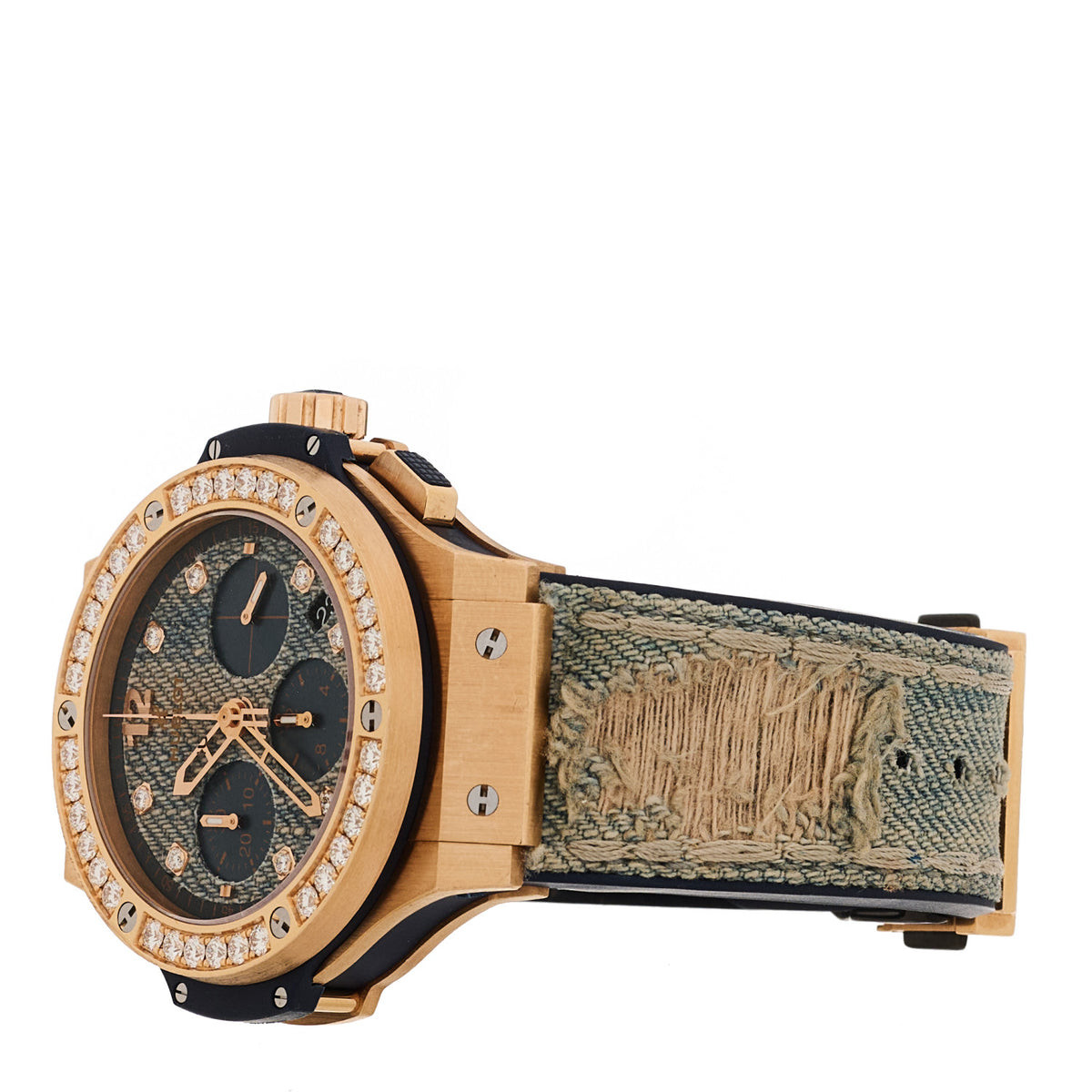 18K Rose Gold Rubber Diamond 41mm Big Bang Jeans Automatic Watch 341.PL.2780.NR.1204