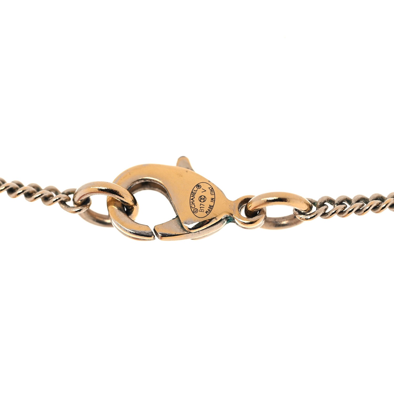 Chanel Baguette Crystal Quilted CC Pendant Necklace Gold 5 of 5