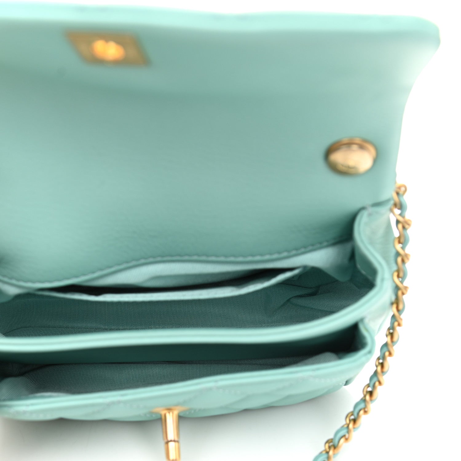 Chanel Calfskin Quilted Top Handle Flap Light Blue 5 of 11