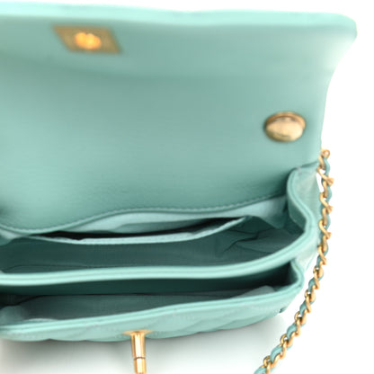 Chanel Calfskin Quilted Top Handle Flap Light Blue 5 of 11
