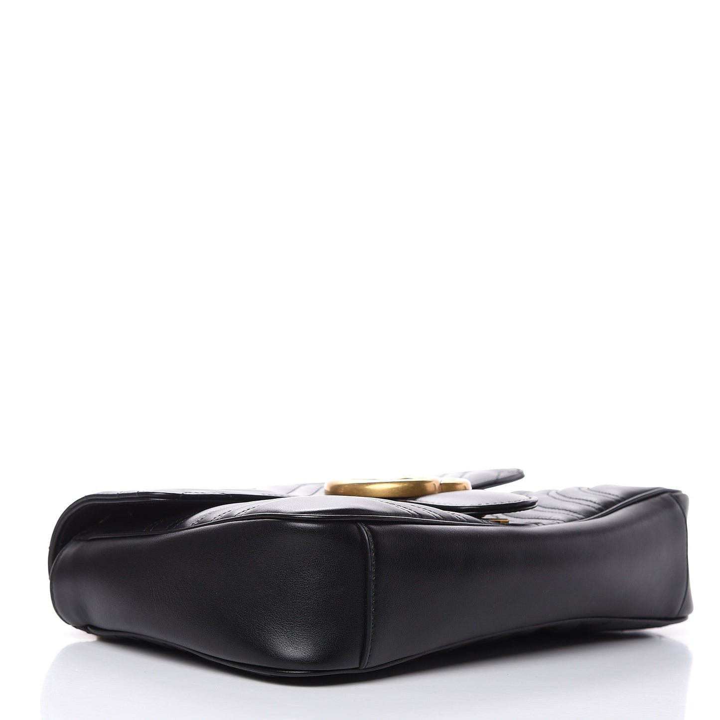 Calfskin Matelasse Medium GG Marmont Shoulder Bag Black