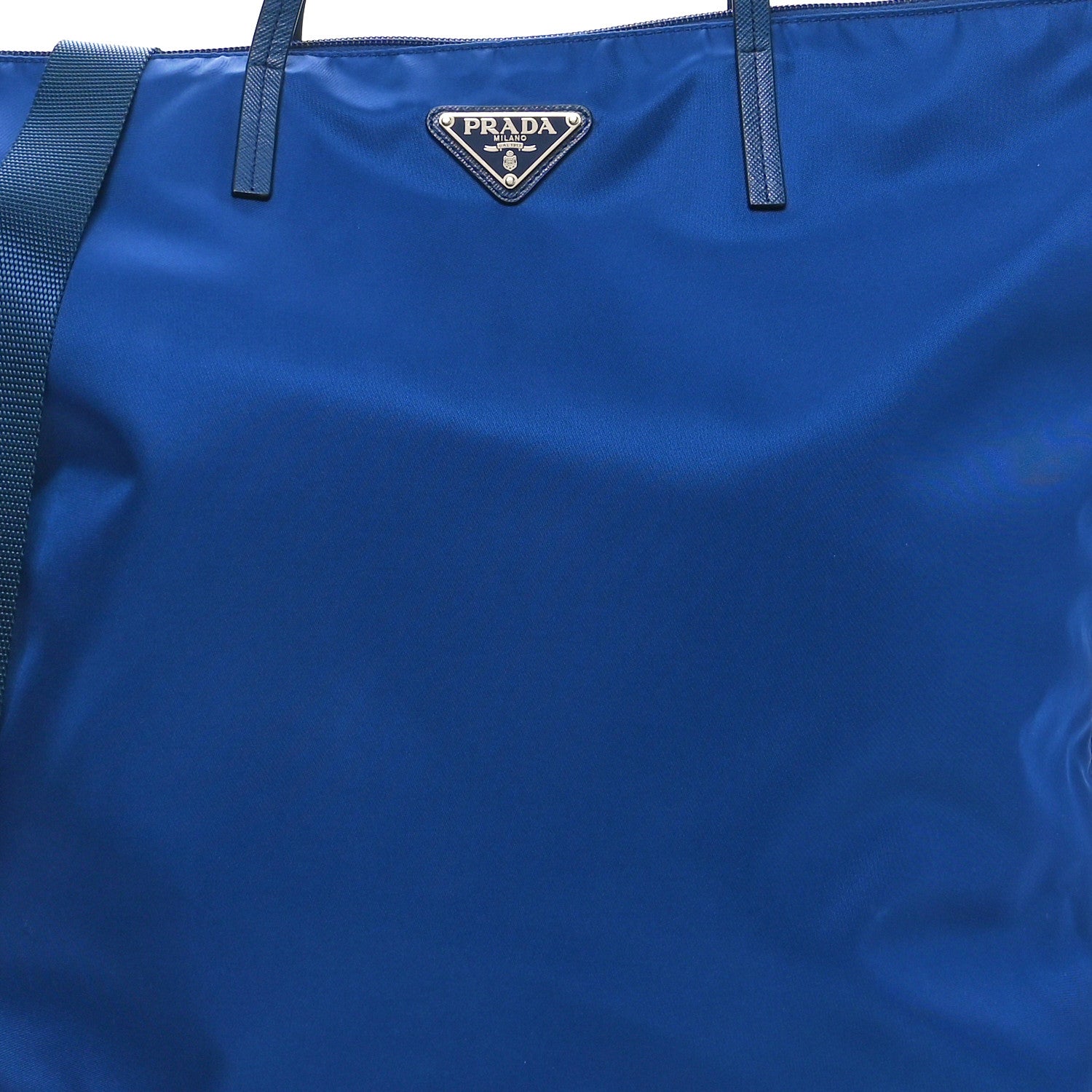 Prada Tessuto Nylon Saffiano Tote Bluette 7 of 9