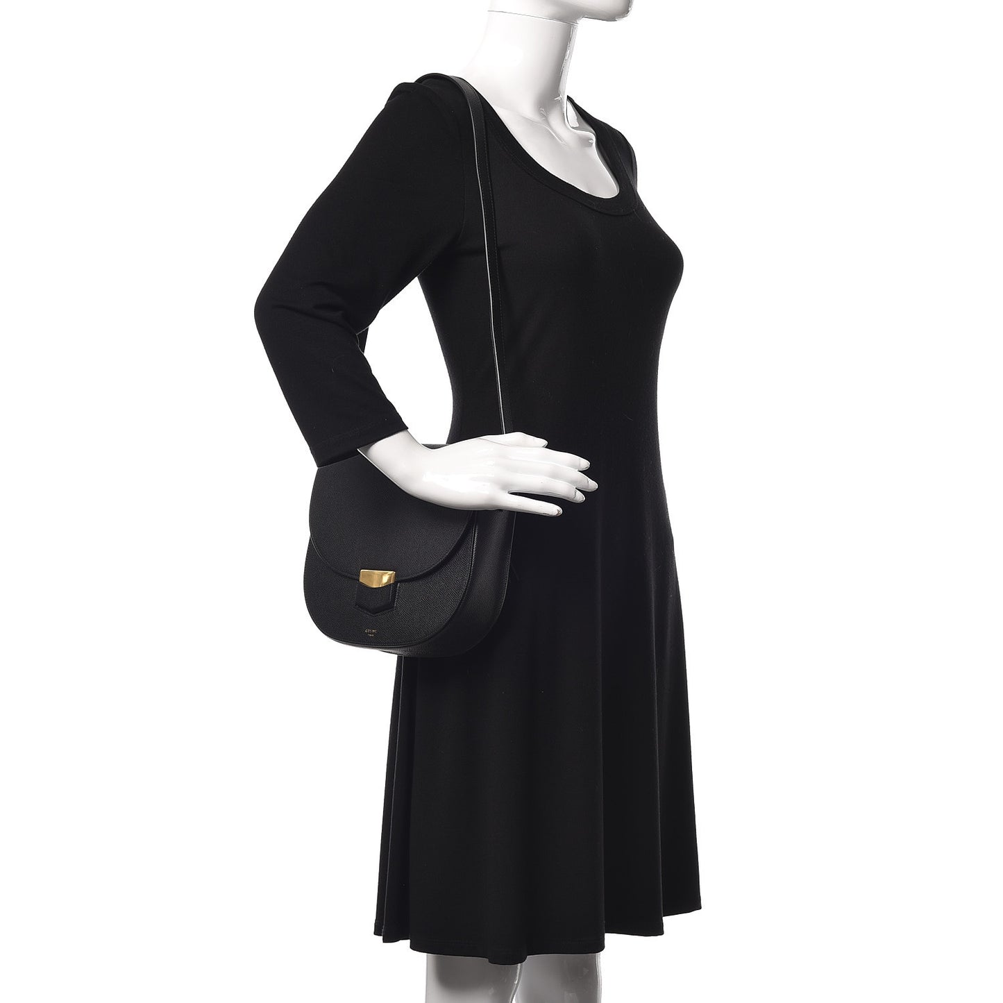 Grained Calfskin Medium Trotteur Black