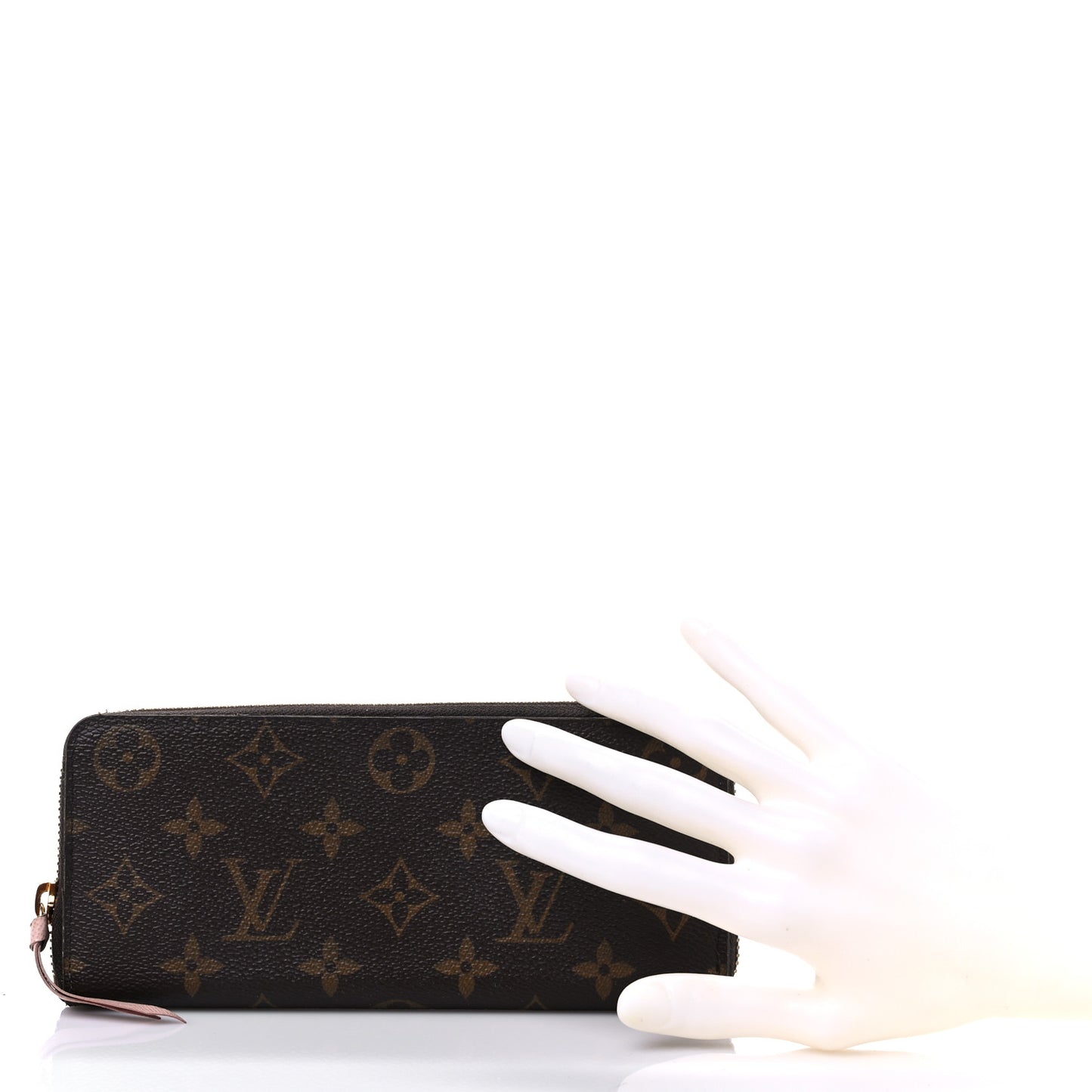 Monogram Clemence Wallet Rose Ballerine
