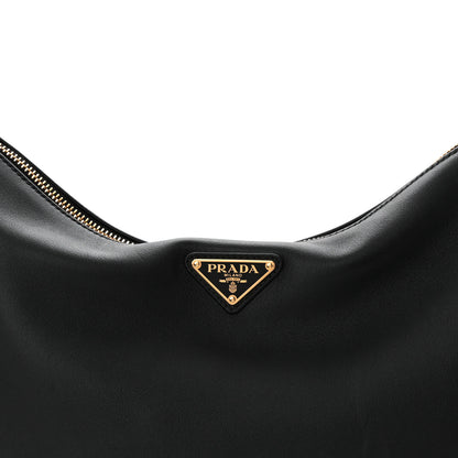 Prada Soft Calfskin Large Aimée Shoulder Bag Black 8 of 10