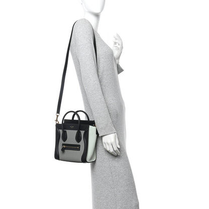 Celine Baby Grained Calfskin Nano Tri-Color Luggage Zinc Almond 2 of 9