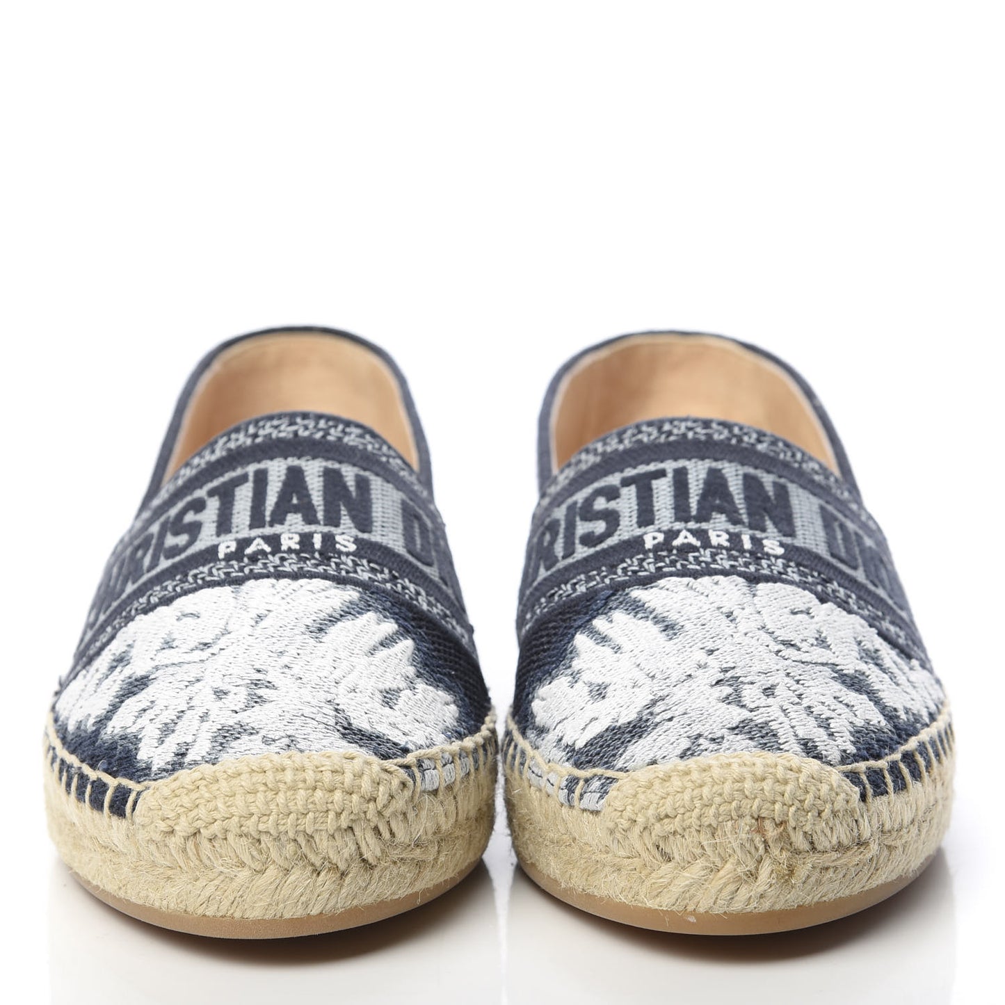 Canvas Tie and Dior Embroidered Granville 15mm Espadrilles 36.5 Denim
