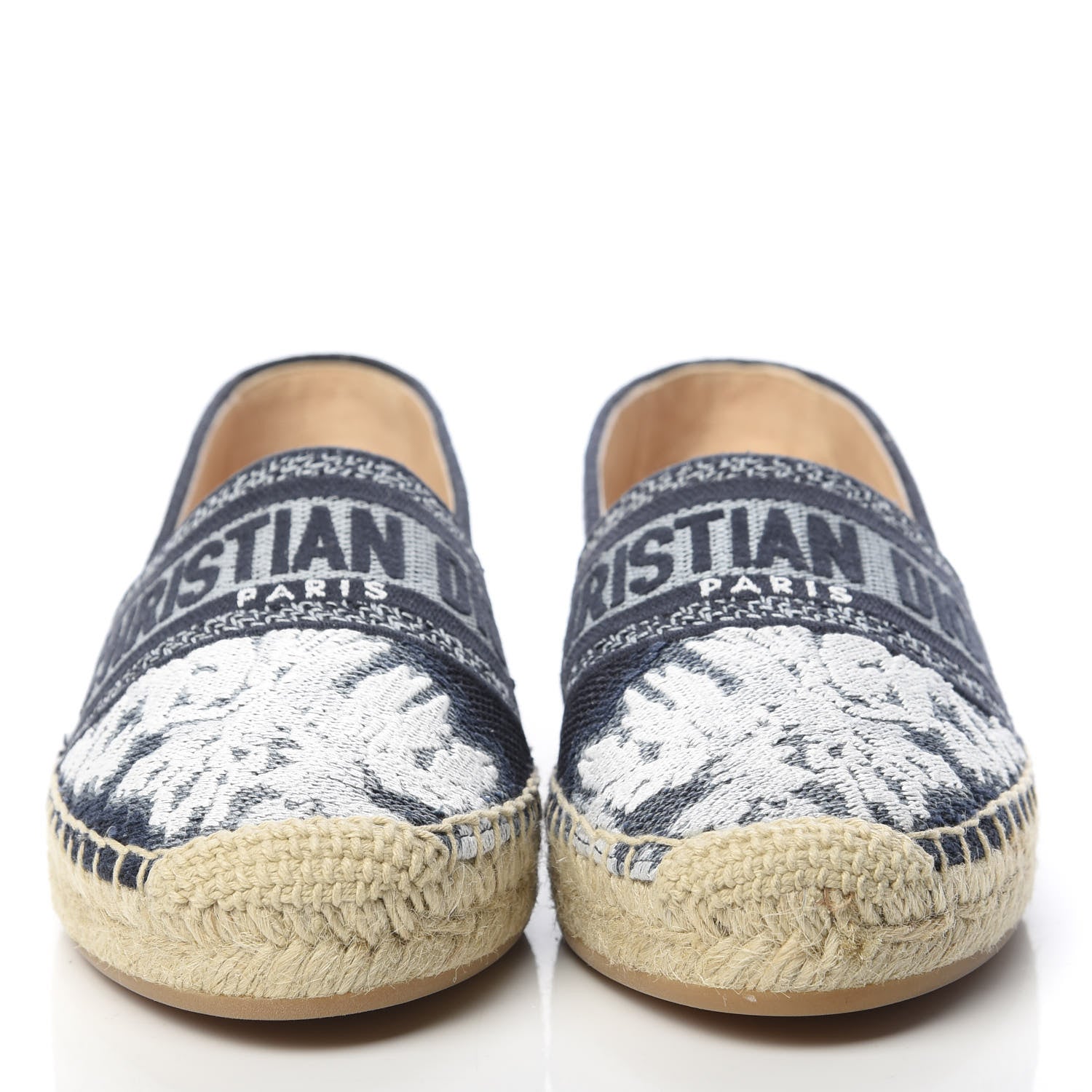 Christian Dior Canvas Tie and Dior Embroidered Granville 15mm Espadrilles 36.5 Denim 2 of 9