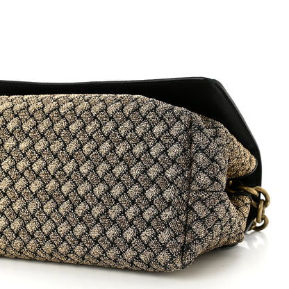 Bottega Veneta Metallic Wool Woven Patent Ayers Olimpia Knot Gold Black 10 of 10
