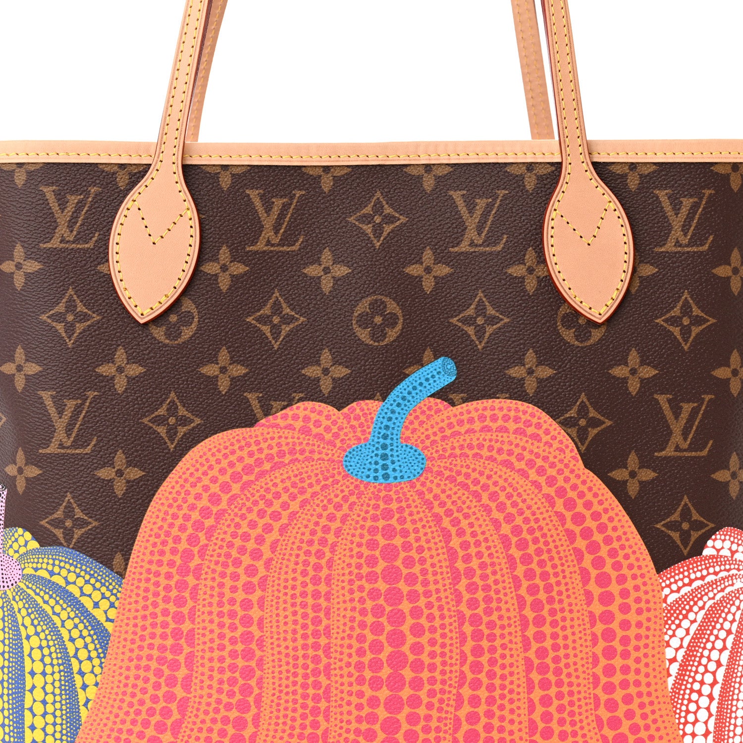 Louis Vuitton LV X YK Monogram Kusama Pumpkin Neverfull MM 9 of 11