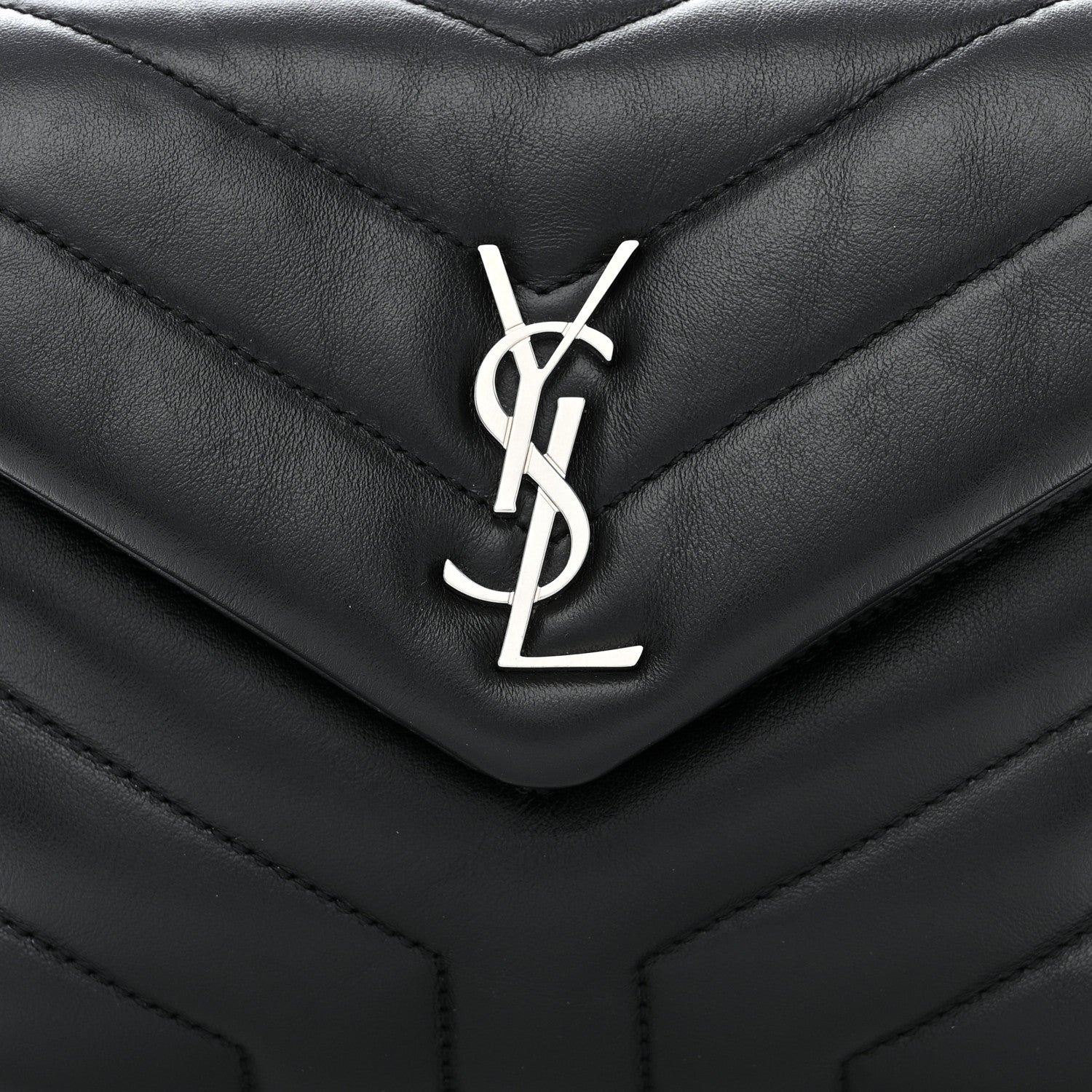 Saint Laurent Calfskin Y Quilted Monogram Toy Loulou Crossbody Satchel Black 10 of 13