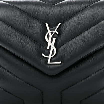 Saint Laurent Calfskin Y Quilted Monogram Toy Loulou Crossbody Satchel Black 10 of 13