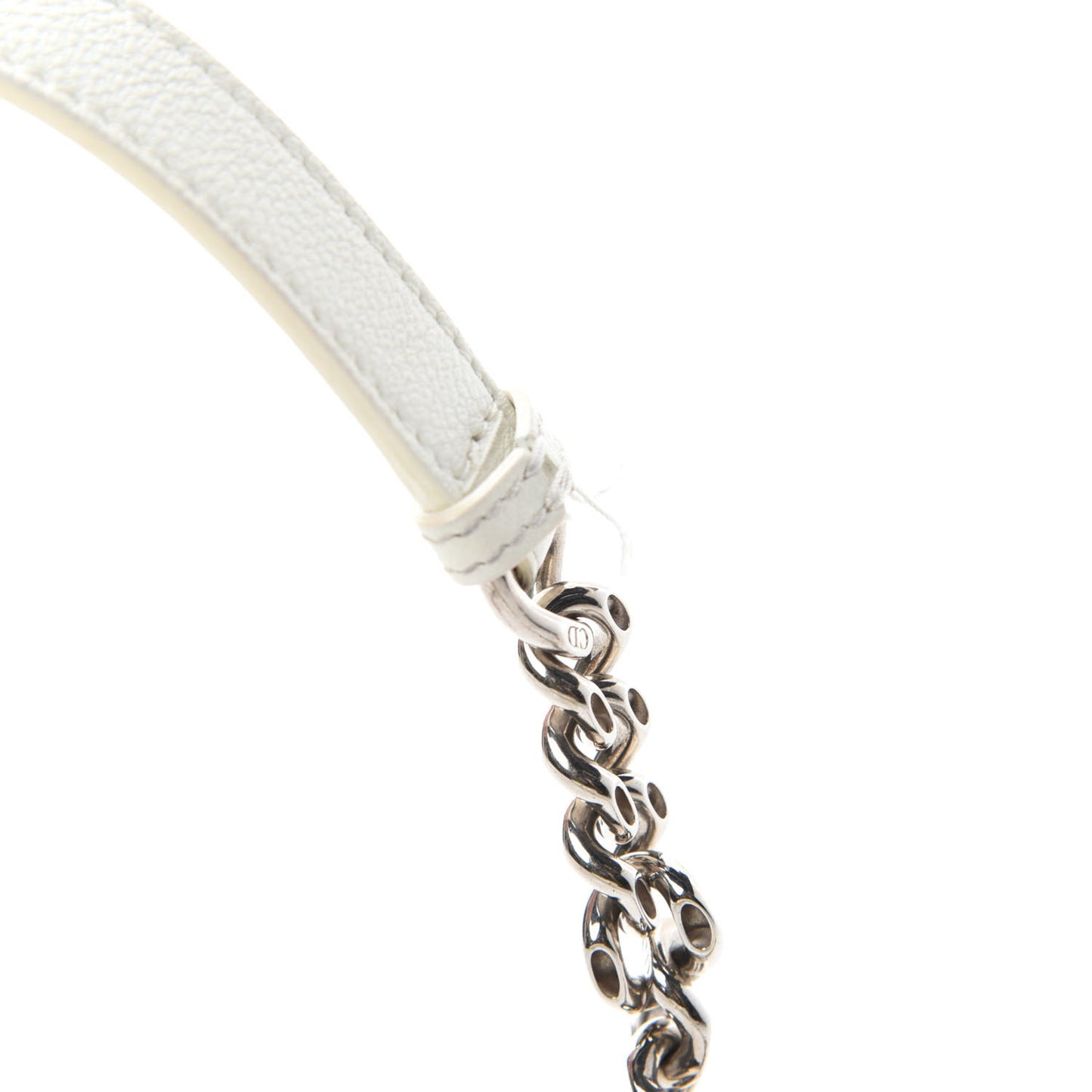 Grained Calfskin Small Diorama Flap Bag White