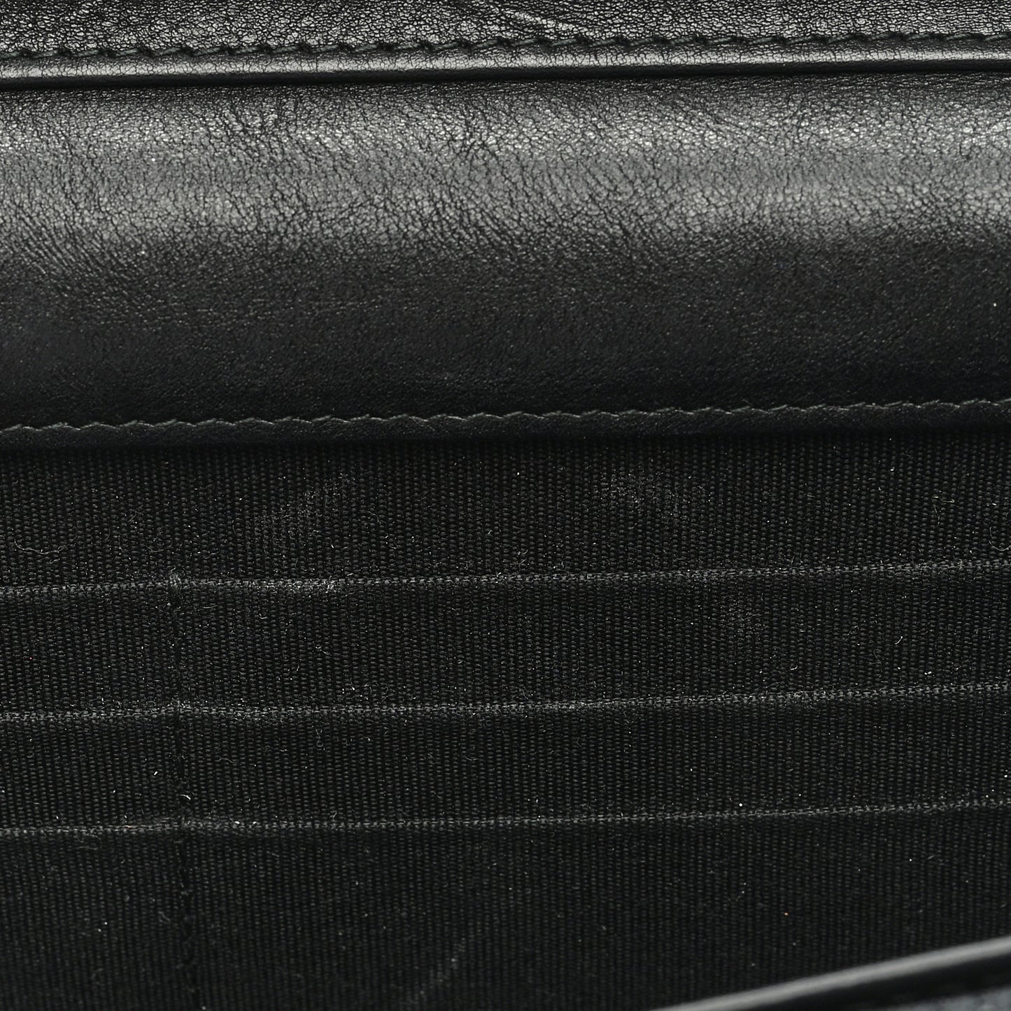 Crumpled Calfskin Quilted Wallet On Chain WOC So Black