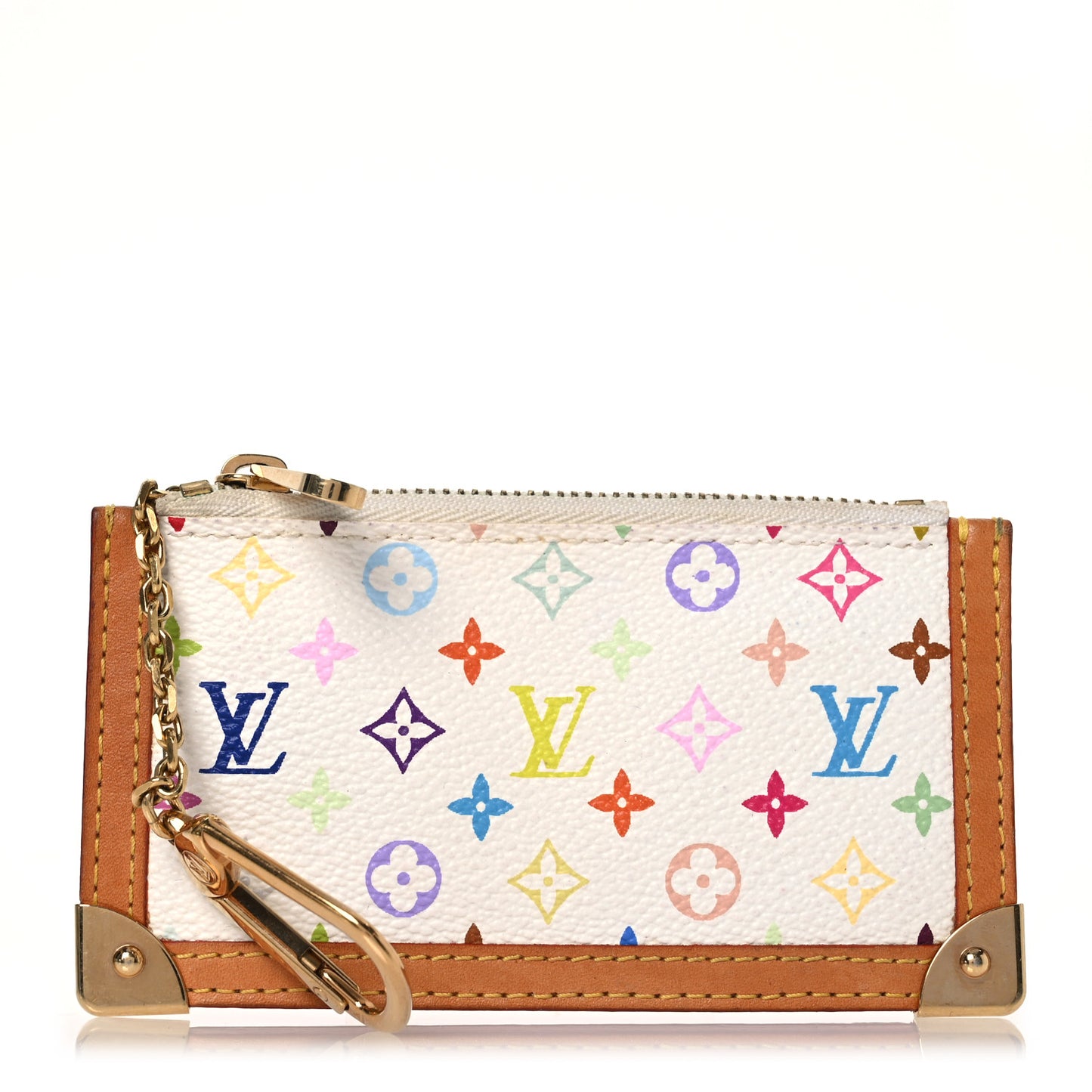 Monogram Multicolor Key Pouch White