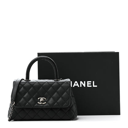 Chanel Caviar Lizard Embossed Quilted Mini Coco Handle Flap Black 11 of 11