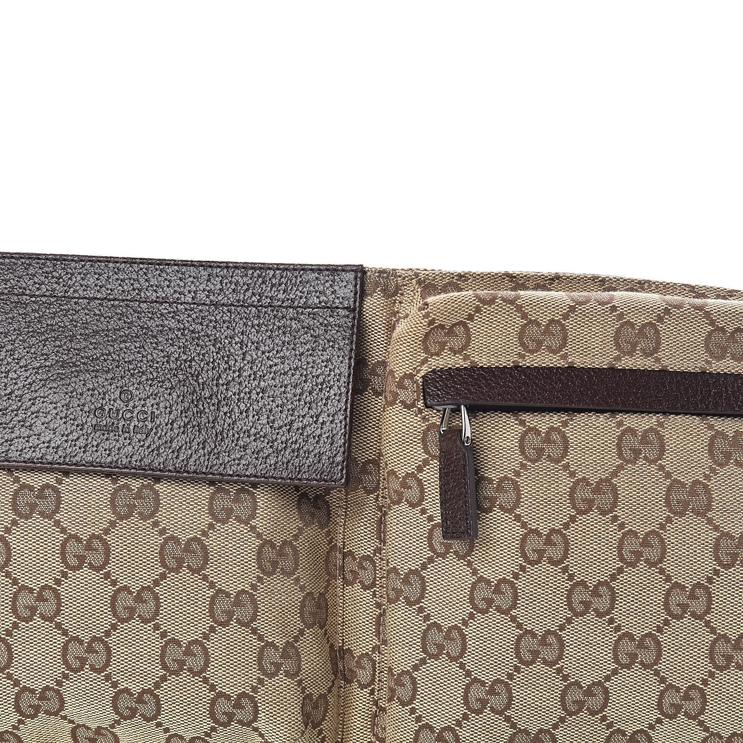 Gucci GG Monogram Web Double Pocket Belt Bag Dark Brown 8 of 10