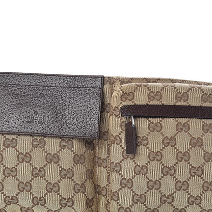 Gucci GG Monogram Web Double Pocket Belt Bag Dark Brown 8 of 10