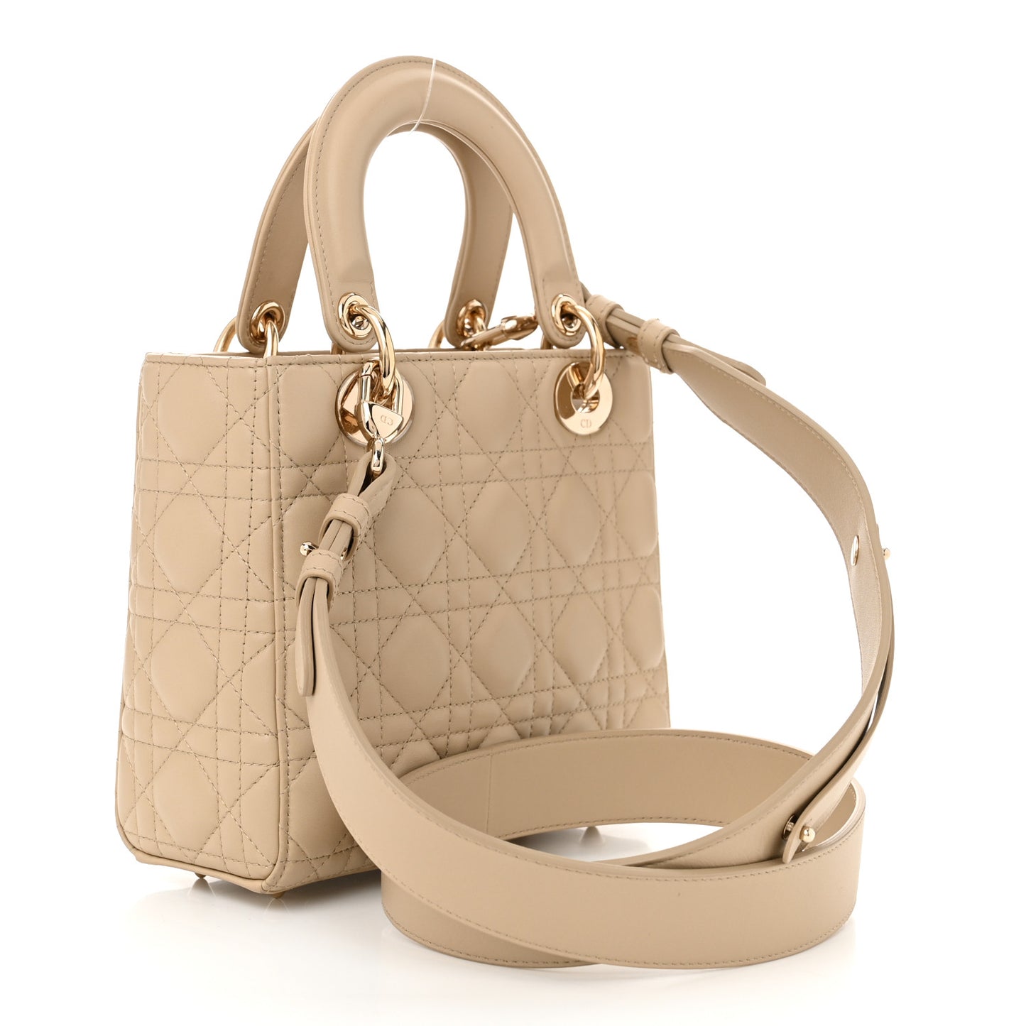 Lambskin Cannage Small My ABCDior Lady Dior Desert Taupe
