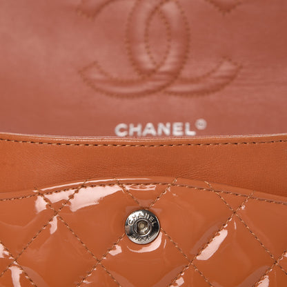 Chanel Patent Quilted Medium Double Flap Orange 11 of 13