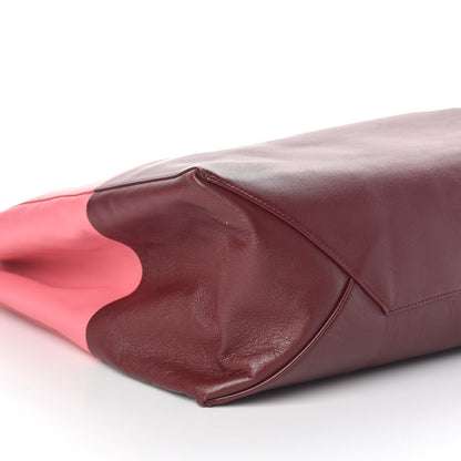 Celine Lambskin Horizontal Bi-Color Cabas Pink Rust 7 of 10