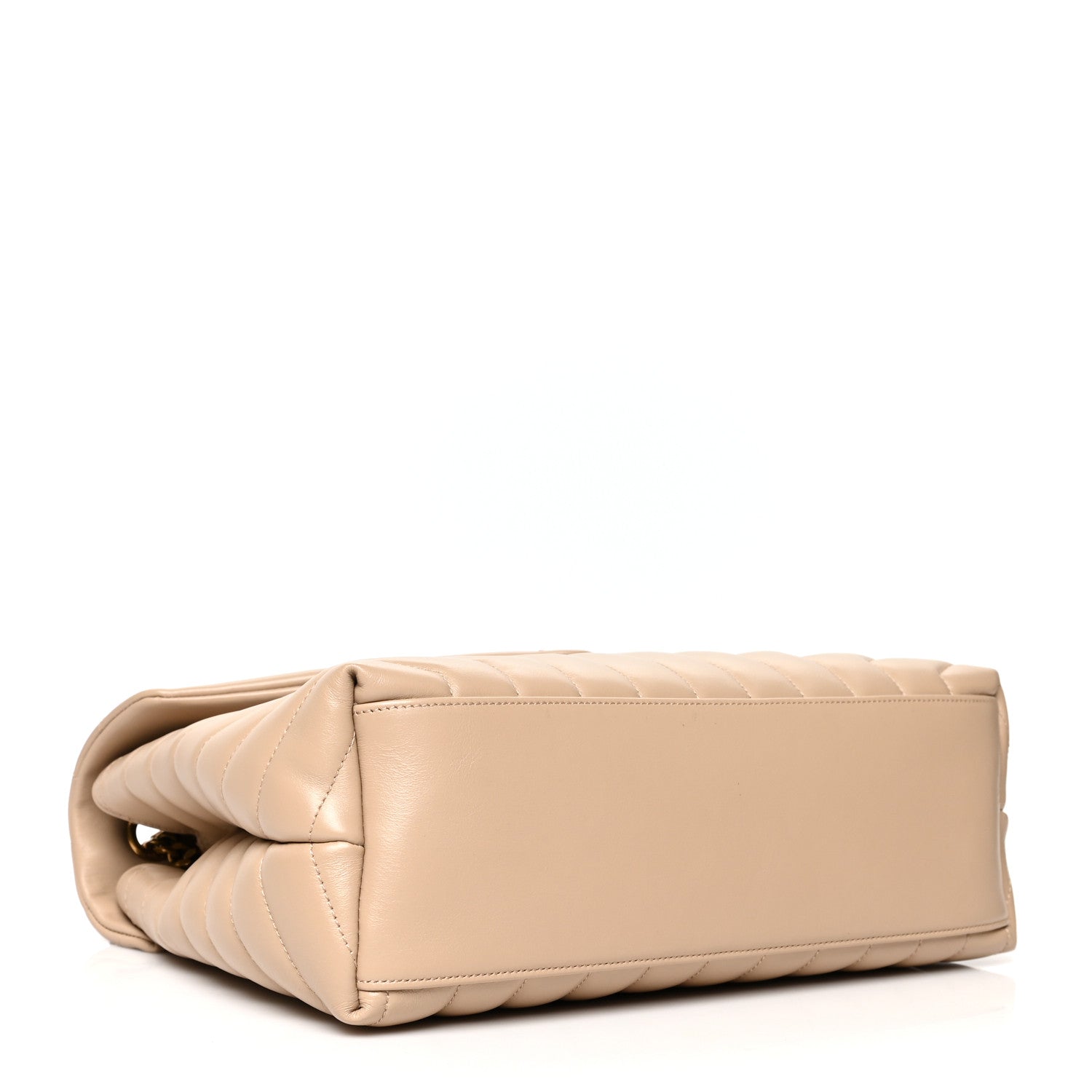 Saint Laurent Calfskin Y Quilted Monogram Medium Loulou Chain Satchel Dark Beige 4 of 14