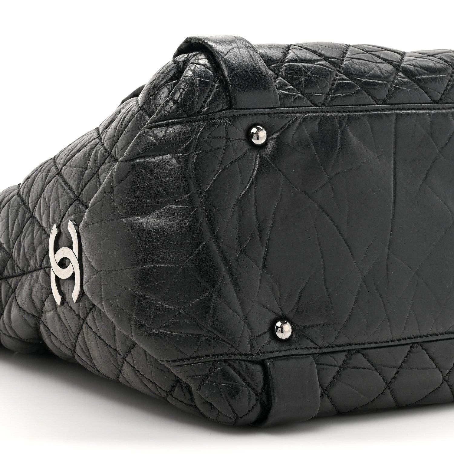 Chanel Aged Calfskin Vintage Ligne Lady Braid Tote Black 10 of 14