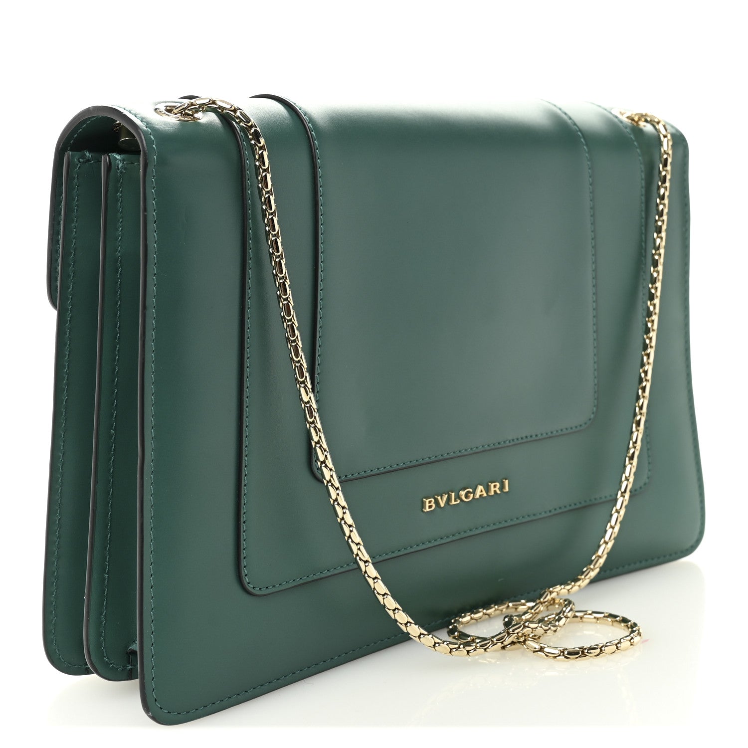 Bulgari Calfskin Serpenti Forever Shoulder Bag Emerald Green 4 of 12