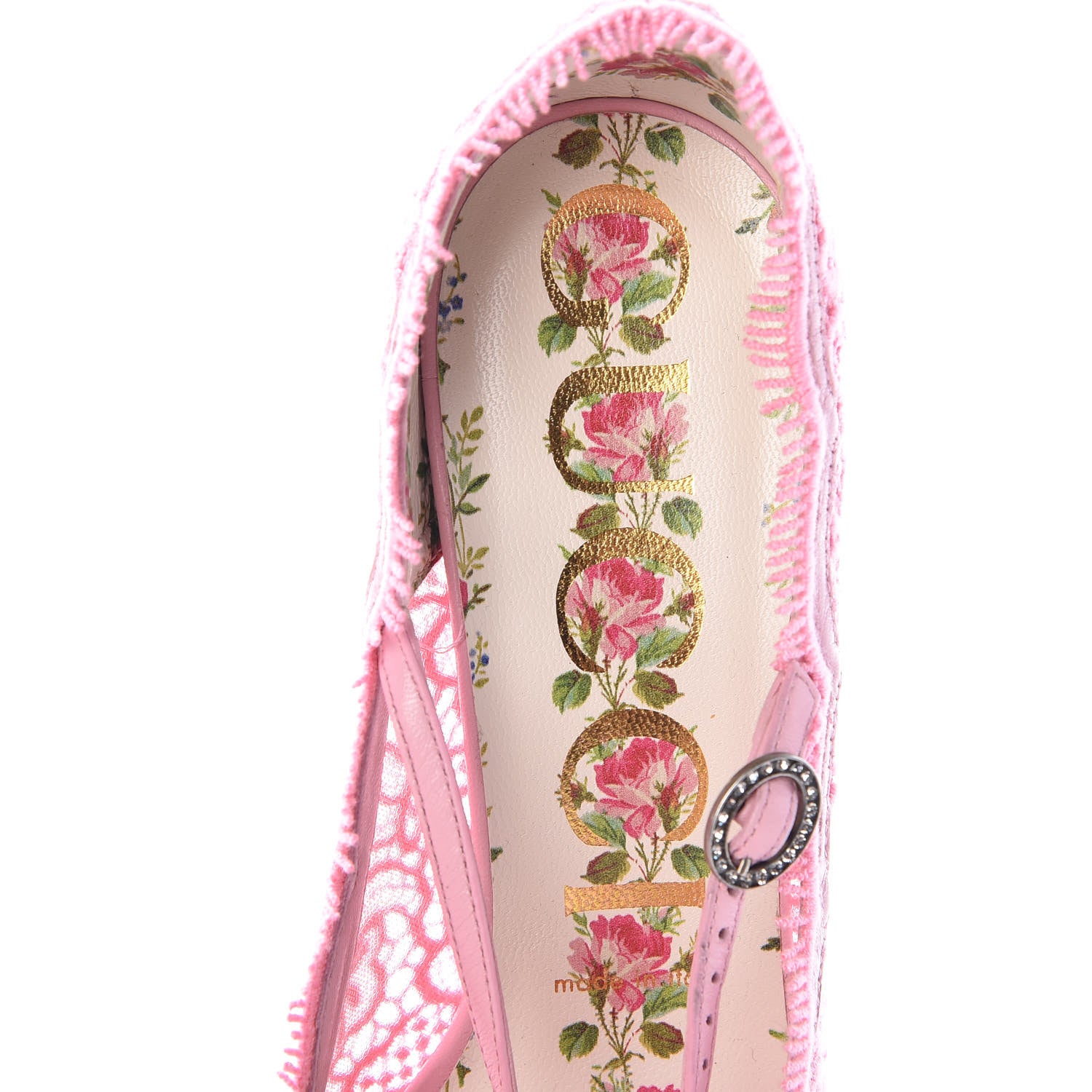 Gucci Lace Pizzo Venice Pumps 38.5 Sugar Pink 7 of 9