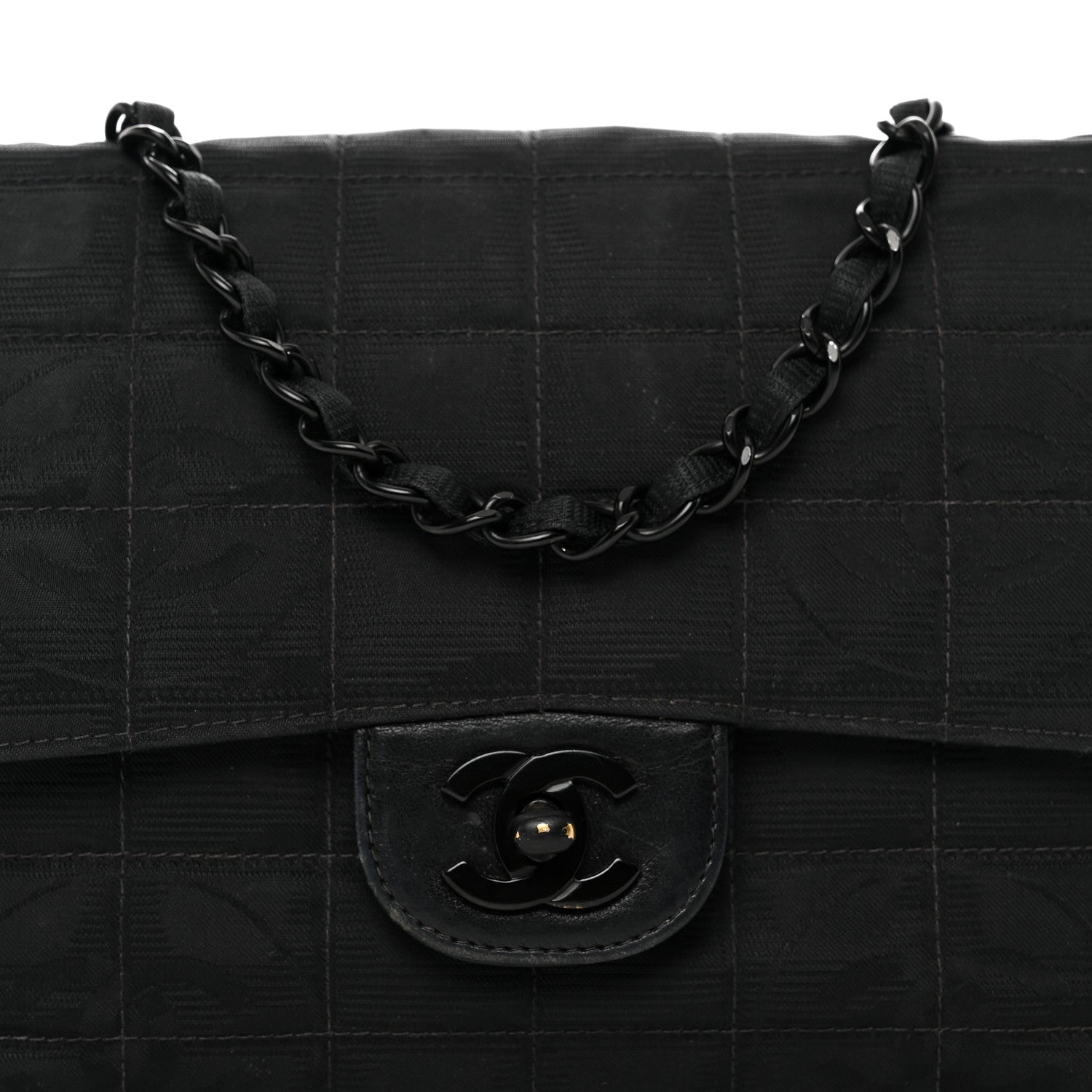 Chanel Nylon Medium Travel Flap Black 8 of 12